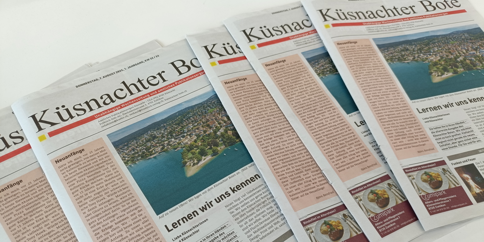 Die erste Ausgabe des neuen Küsnachter Boten. (Bild: bre)