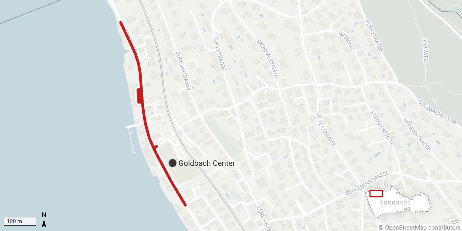 Der Abschnitt der Seestrasse, der saniert wird. (Grafik: bre)