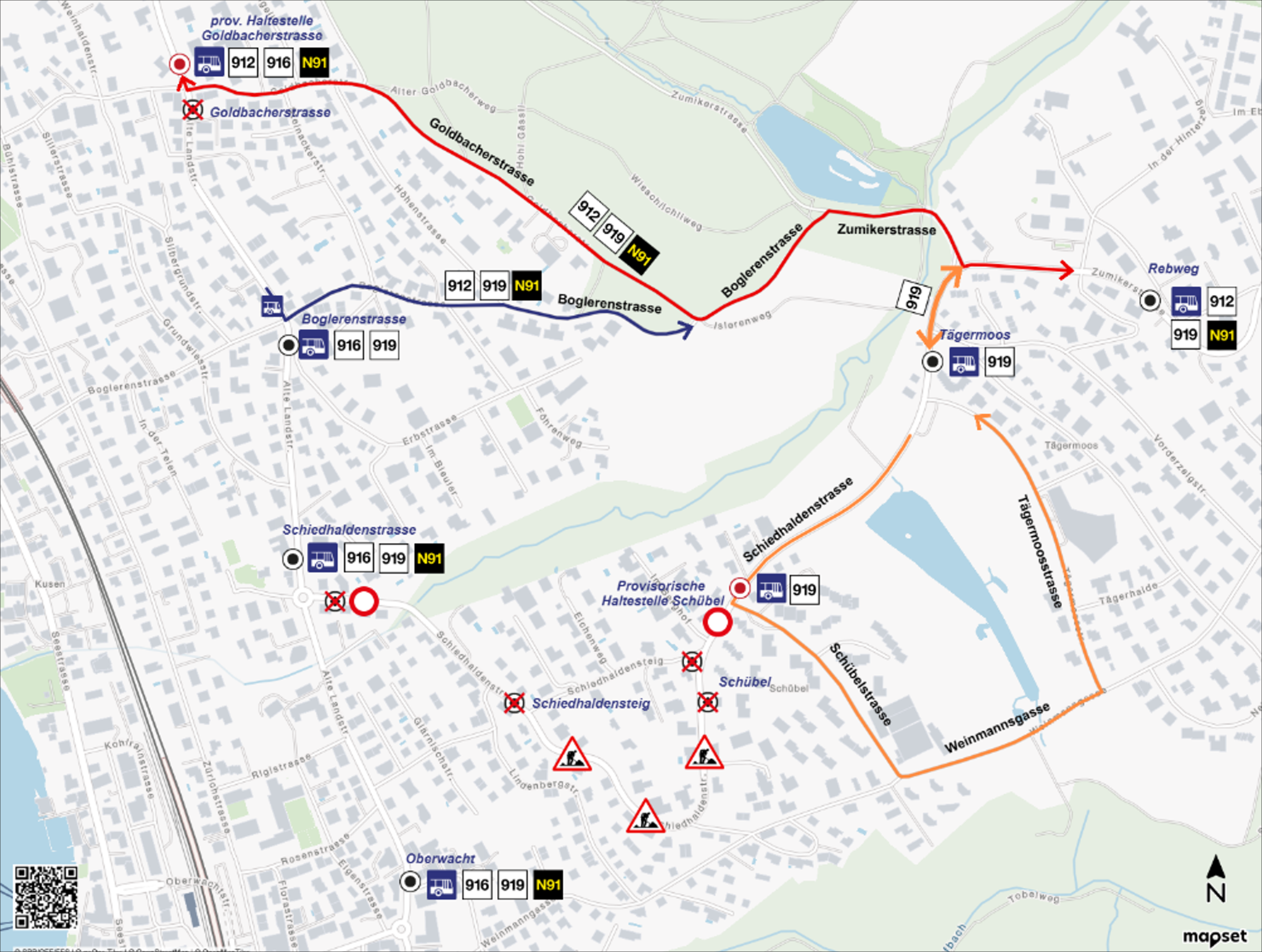 Alle Umleitungen und Fahrverbote. (Grafik: zvg)
